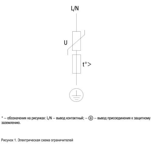 Ограничитель перенапряжения ОПН-440 ЗОИ (LVA 440B-FL) IEK UZO-19-440-FL фото 2